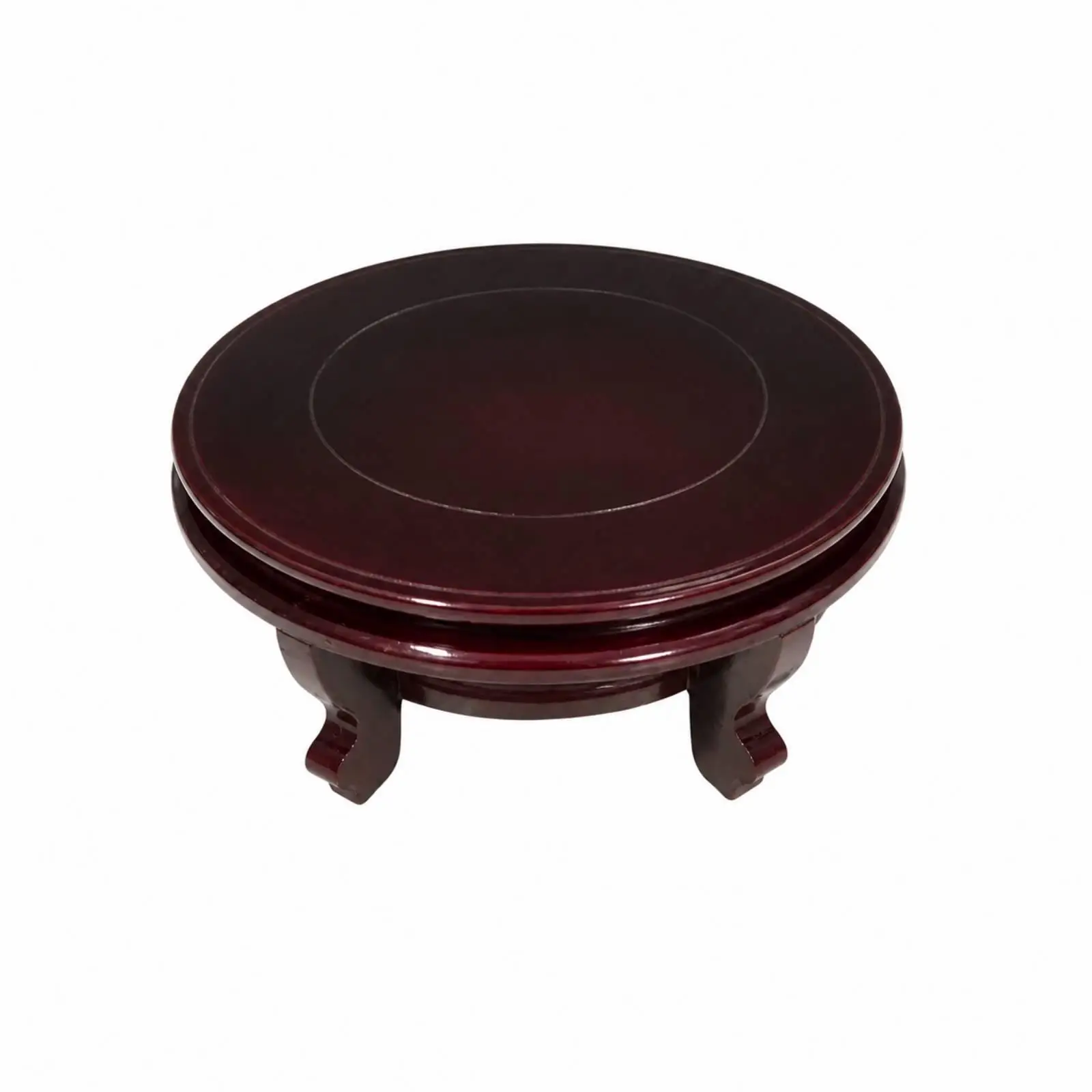 Round Wooden Display Stand Low-Profile Riser Board Elegant for Living Room