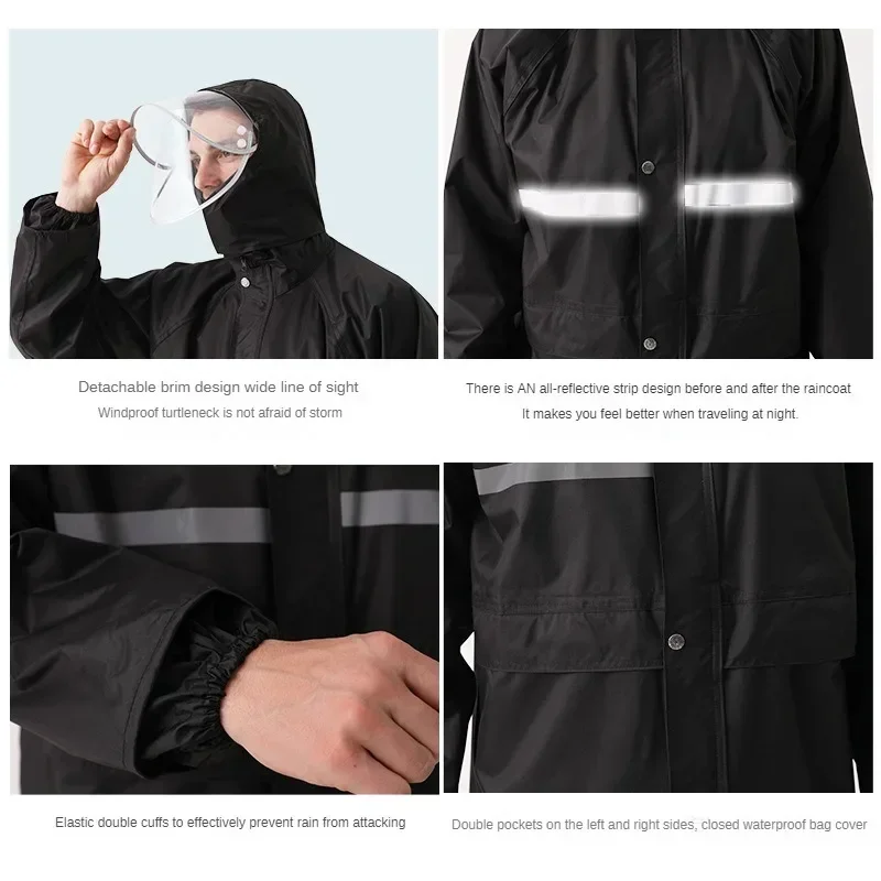 DurableWindbreaker Type Labor Protection Raincoat Long Full Body Rainstorm Suit Men's Thickened One-piece Waterproof Outdoor Pon