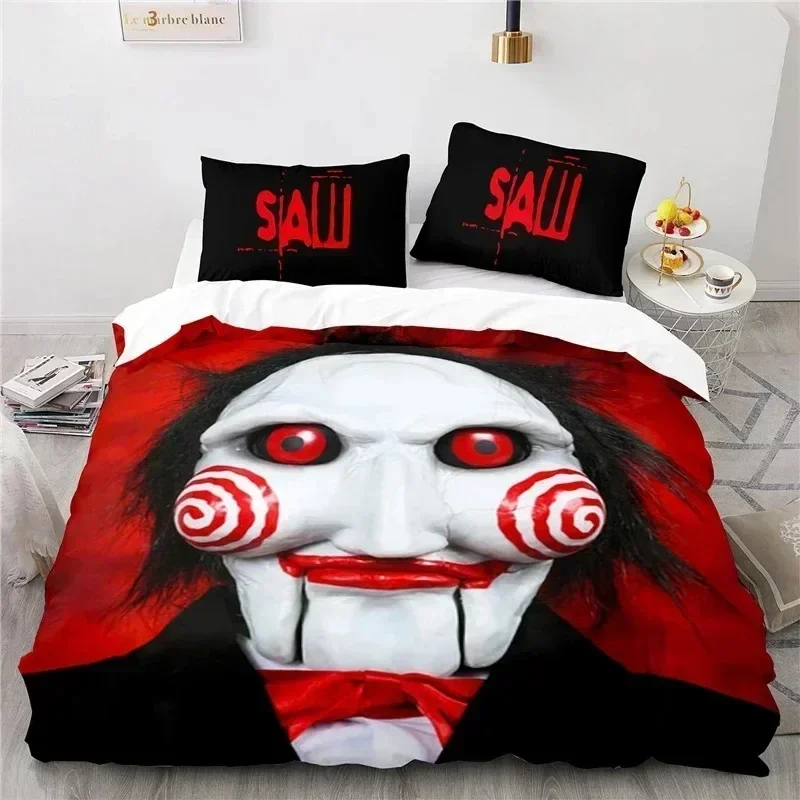 New 3D Print Horror Saw Movie Comfortable Duvet Quilt Cover Pillowcase Bedding Set Children Bedroom Decoration Home Textile