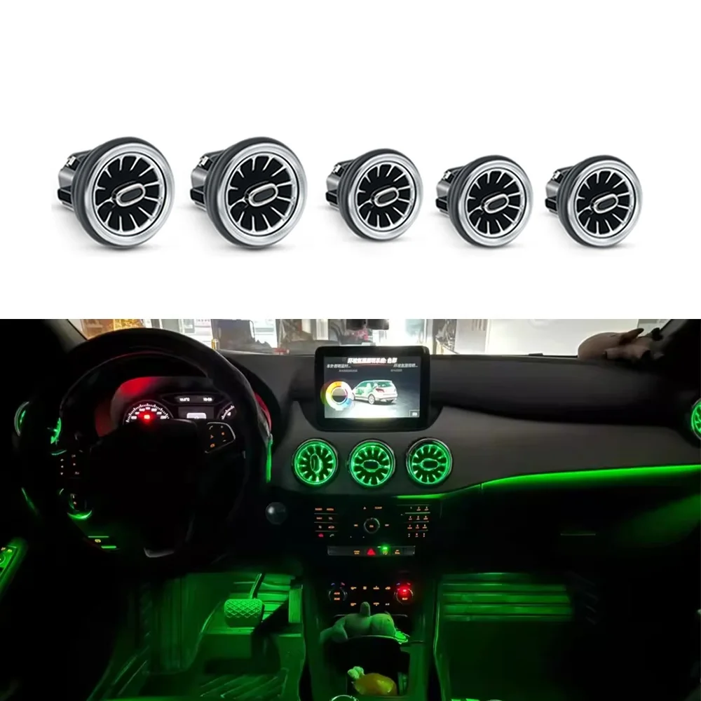 

STLFAuto Interior Bluetooth Control 64 Colors Front Air Vent Atmosphere Light for Mercedess-Benzs W176 W117 W156
