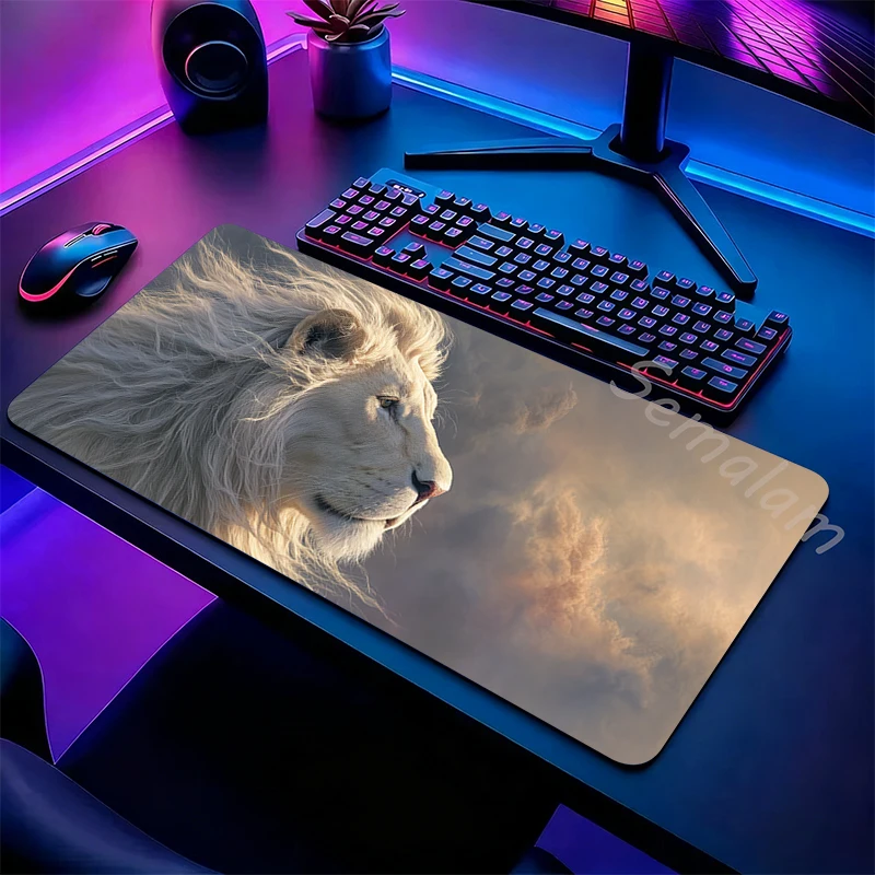 Large Desk Mat Anime Lion Wild beast Gaming Mouse Pad Non-slip Keyboard Carpet Gamer Office Laptop Computer Desktop Accessory