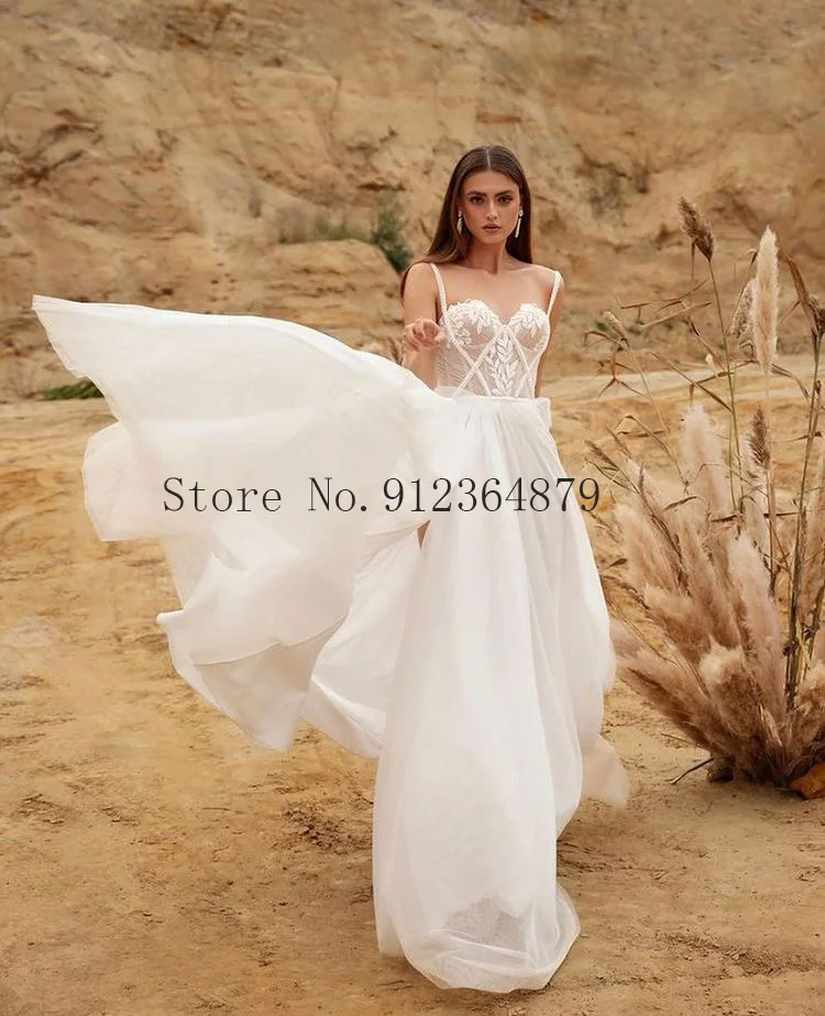 New ARRIVAL Sweetheart Princess ชุดแต่งงานแขนยาว Soft Tulle Boho ชุดเจ้าสาว Vestidos De Novia 2022