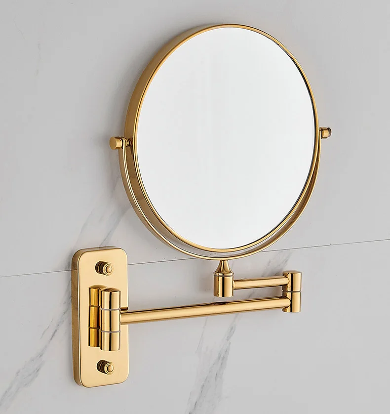 

Wall Mounted 8 Inch Makeup Mirror Double Side Rotating Shave Makeup Mirror Extend Arm 3x Magnifying Bathroom Mirror Accessories