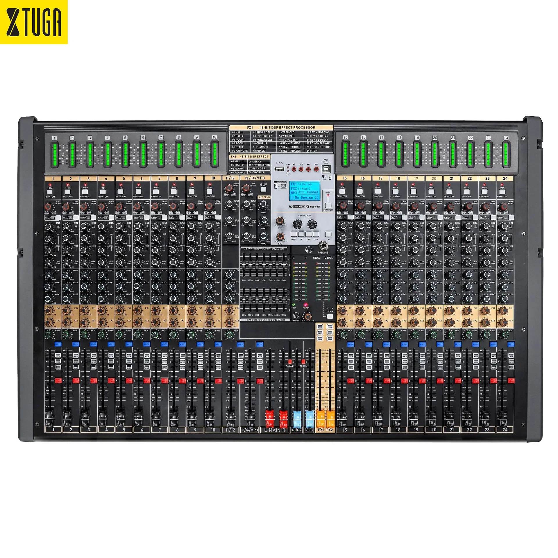XTUGA TFB24 Console di missaggio ingegneria USB 24 Effetto riverbero Conferenza Console di missaggio per alte prestazioni su palco