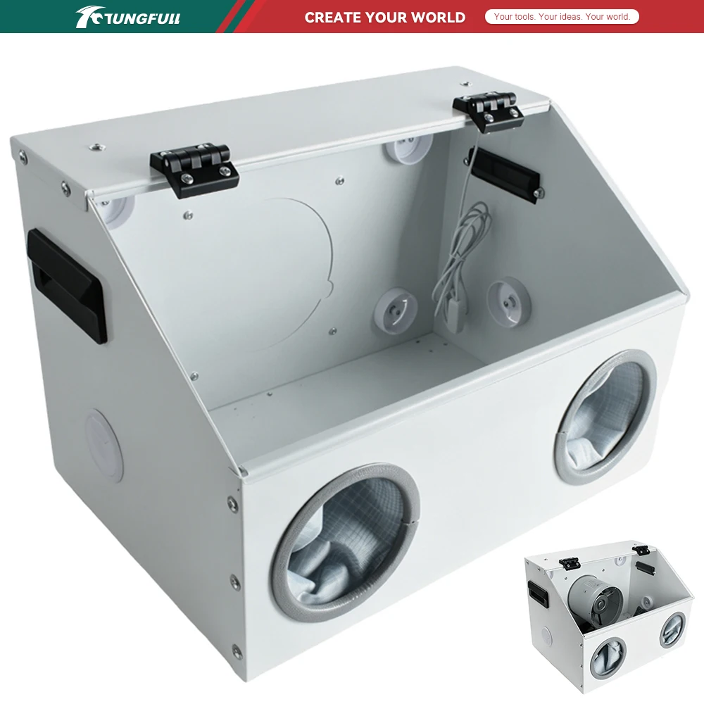 Metal Integrated Grinding Dust Box with Elastic Cuffs Closed DIY Cutting Grinding Carving Polishing One-Piece Dustproof Cover