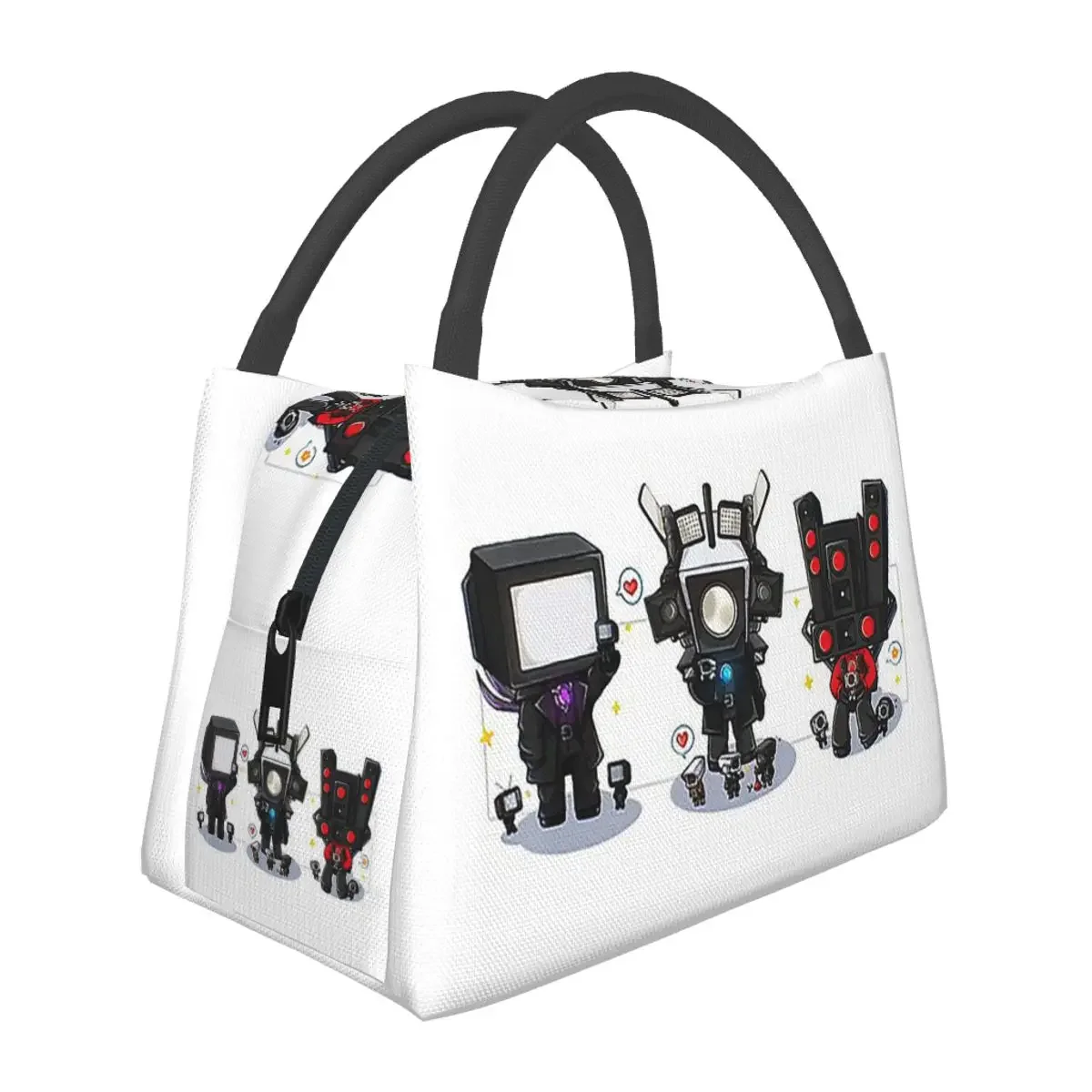

Skibidi Toilet Chibi Skibidi Cameraman Lunch Bags Insulated Bento Box Lunch Tote Picnic Bags Thermal Bag for Woman School