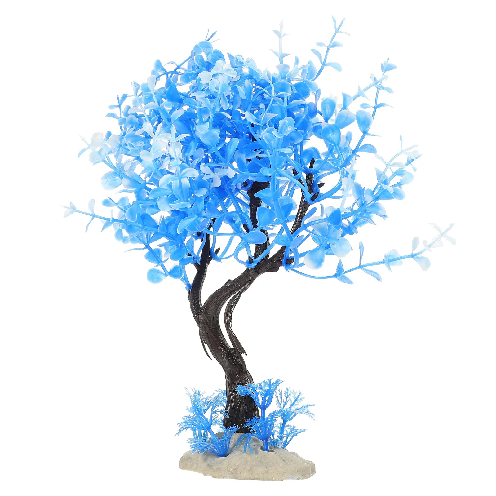 Aquarium Pine Tree Ornament Safe Non-Toxic Wear-Resistant Artificial Plant Fish Tank Decor Desktop Aquarium Tree Natural Style
