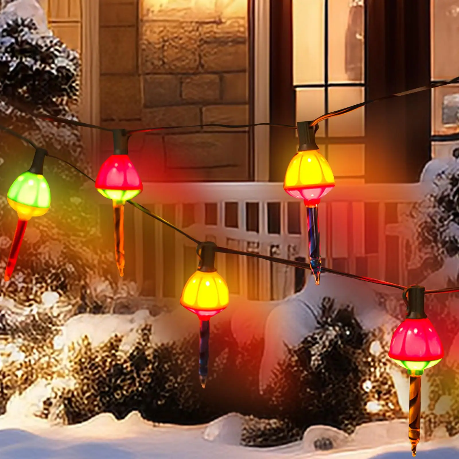 Christmas Bubble Lights Vintage with 7 Bulbs for Holiday Anniversary Wedding