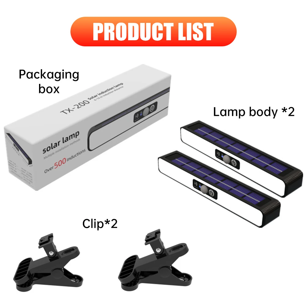 Solar Human Body Induction Light Powerful Clip Outdoor Waterproof Solar Fence Light Portable 36LED Ultra Bright Emergency Light