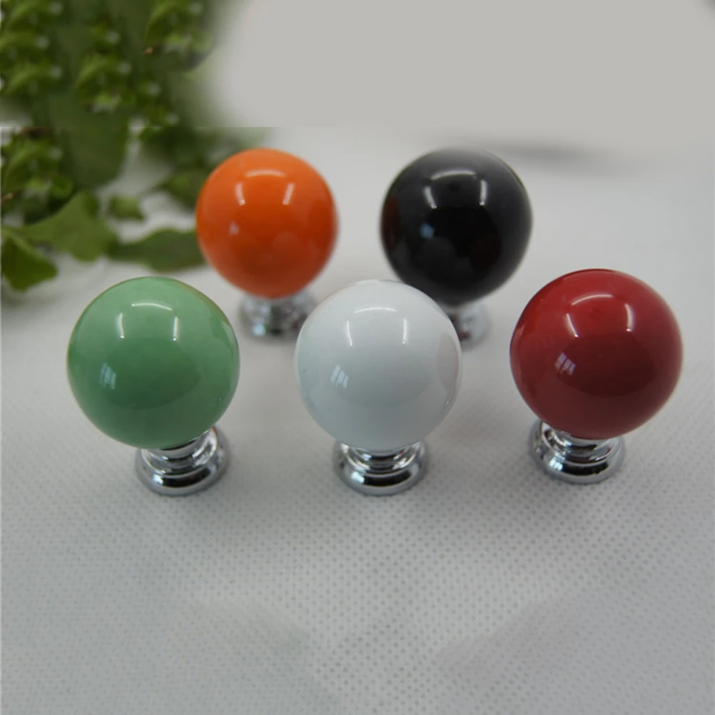 

2pcs Single Hole Round Ceramic Cupboard Drawer Door Pull Knobs Handles Simple Durable Replacement Hardware For Cabinet Bin White