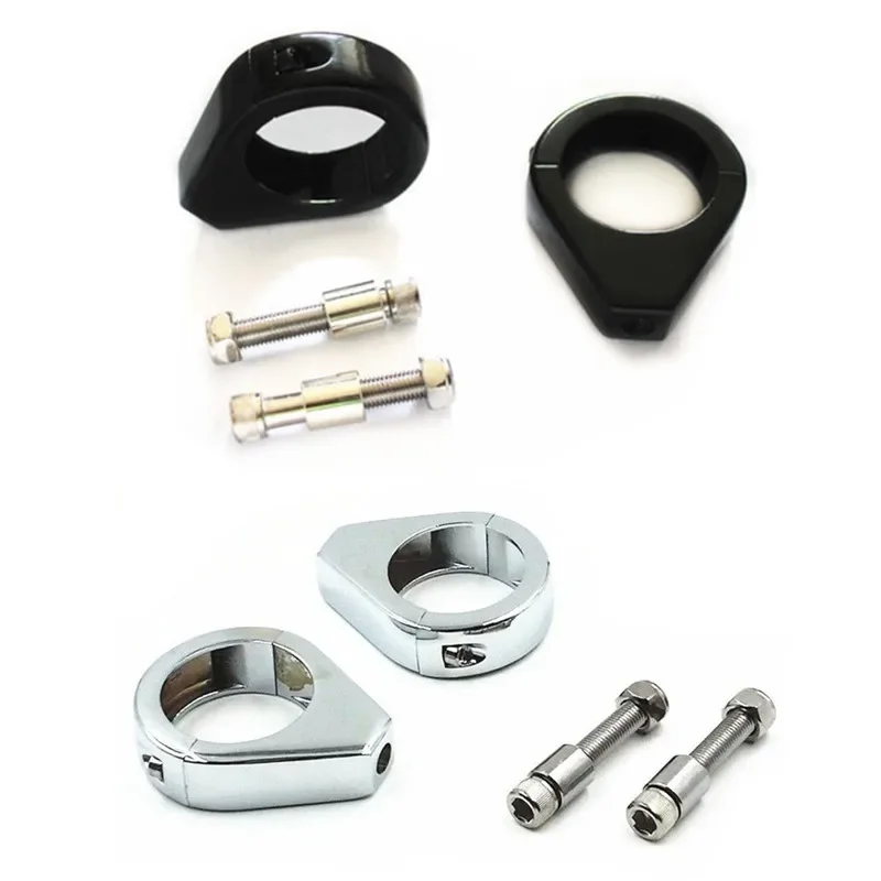 

2pcs Turn Signal Indicator Relocation 49mm Fork Bracket Clamps Mount For Honda Yamaha Kawasaki Suzuki Custom Chopper