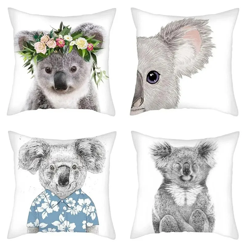 Koala Patterns: Adorable & Stylish Cushion Covers Pattern Cushion Cover Suitable For Sofa Bedroom Car Pillow Cover