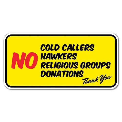 No Cold Callers Hawkers Religious Group Door Sticker Waterproof Anime Scratch-proof Car Styling JDM Decoration