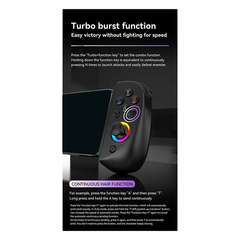 Y19A D8 المحمول تمتد مع لوحة ألعاب خفيفة لقاعة مزدوجة سماعة لاسلكية تعمل بالبلوتوث الكمبيوتر اللوحي التبديل الجسم الاهتزاز قبضة