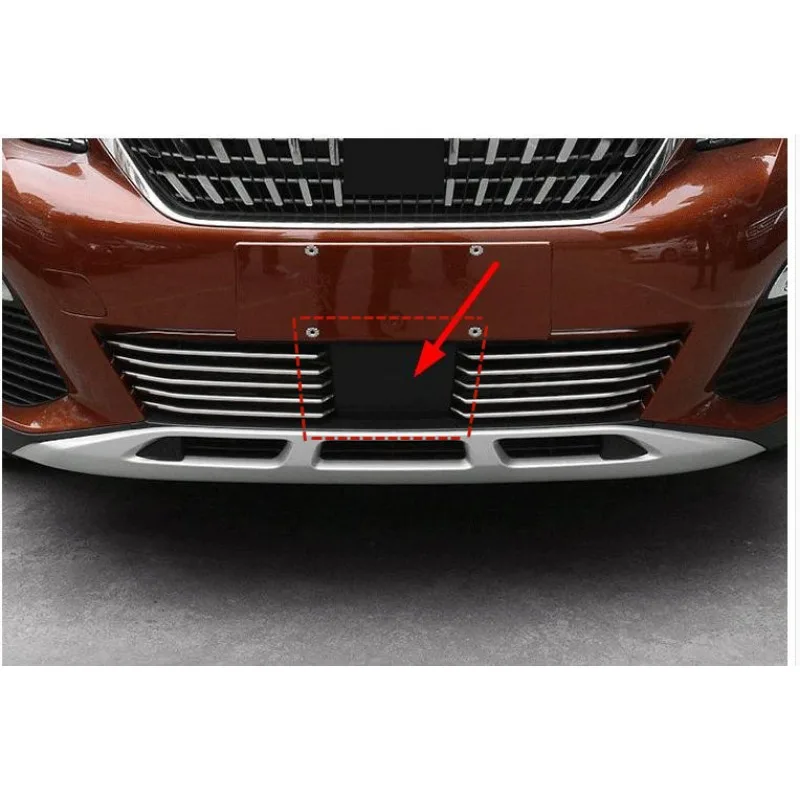 For Peugeot 3008GT 5008 2016-2021 High quality ABS front grille decorative cover  lower middle net cover board car accessories