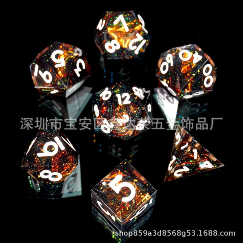 SOURCE Manufacturer Sharp Corner Resin Dice Suit Sharp Color Transparent Multi-Sided Plastic DiceDNDRunning Sieve