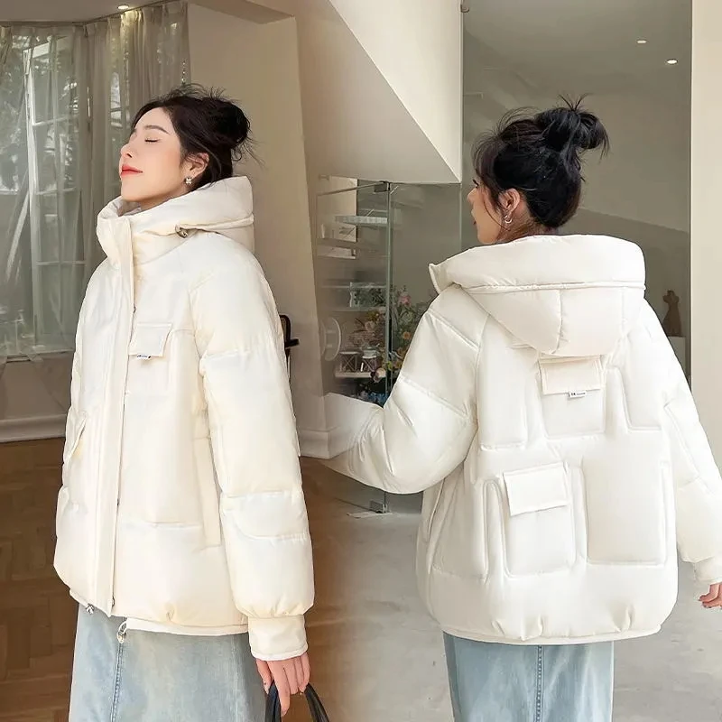 Women Winter Cotton Padded Jacket 2024 New Warm Thick Cotton Padded Coat Female Winter Hooded Parkas Coat Women Loose Outwear