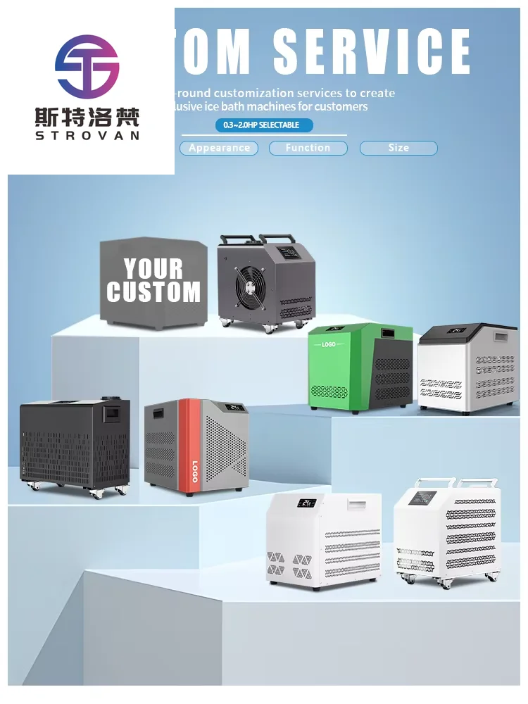 STROVAN 1/3H`P Professional Portable Ice Bath Chiller  Stainless Steel  WiFi  Dual Voltage  Pump Included  1 Year Warranty