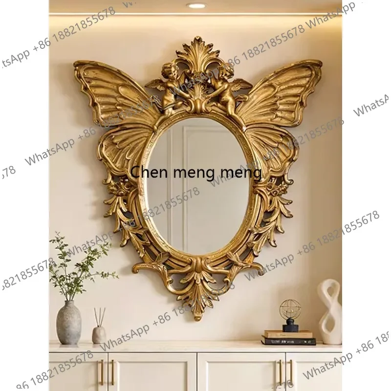 F181 European retro bathroom, bathroom mirror, bedroom makeup, living room entrance fireplace decorative mirror