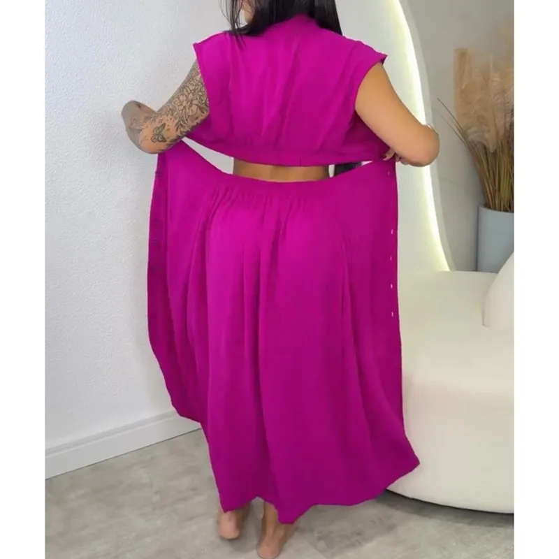 Vestidos largos sexis de verano con cintura calada Woneb 2025, moda nueva sin mangas, vestido camisero con abertura alta, vestido de fiesta elegante para oficina