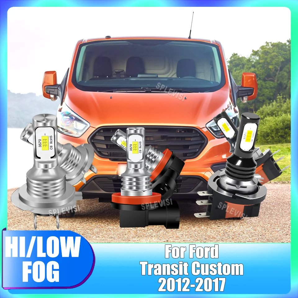 Energy-Efficient LED Headlamp Hi Beam/DRL Low Beam Fog Light Perfect Replace For Ford Transit Custom 2012 2013 2014 2015-2017