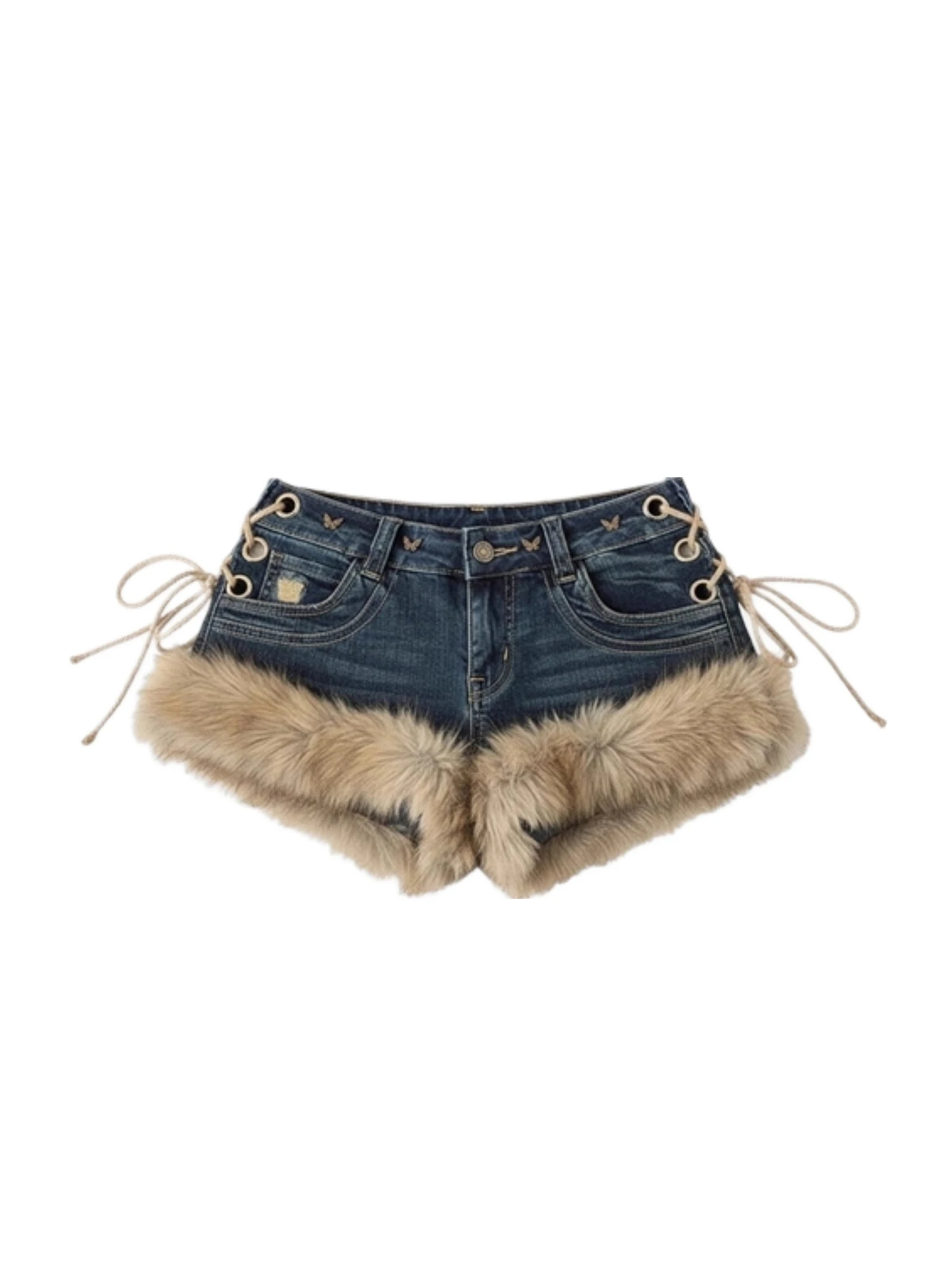 Women's Blue Denim Shorts Streetwear Y2k Low Waist Cowboy Mini Pants Harajuku Vintage Jeans Shorts 2000s Oversize Clothes Summer