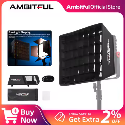 AMBITFUL 37*29.5cm Photography Square Softbox Kit Honeycomb Grid For P35R LED Video Light