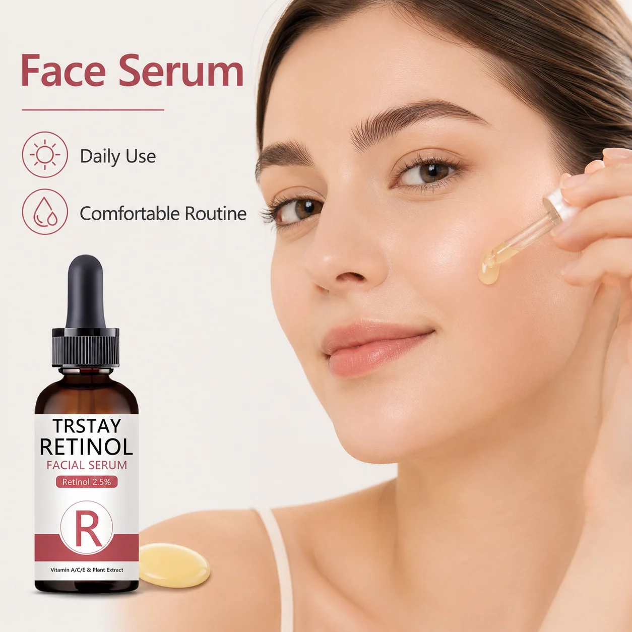 Light Watery Retinol Skin Serum Smooth Easy Application All Day Hydrating Skin Feeling
