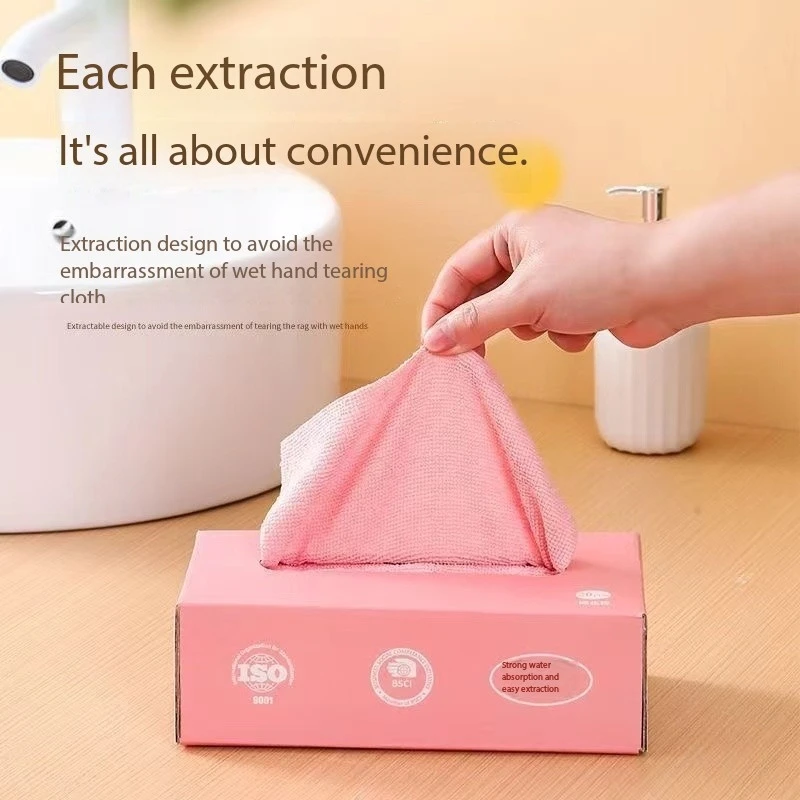 Household pull-out cleaning cloth, lazy person, absorbent ultra-fine fiber, dual-purpose wet cleaning, kitchen cleaning, and cle