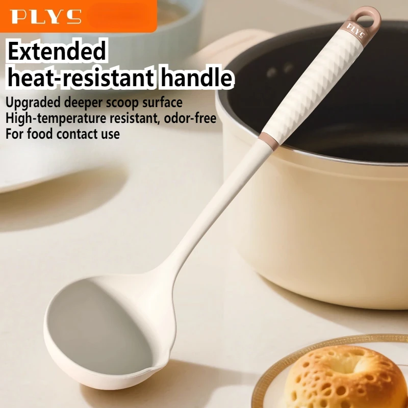 Silicone Spoon, Large Household Spatula, Slotted Spoon, Non-Stick Pan-Safe, Food-Grade, Heat-Resistant, Food Tongs, Kitchen Tool
