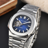42.5mm fully automatic mechanical watch with NH38 movement, transparent dial, water-resistant sapphire glass, men's wristwatch
