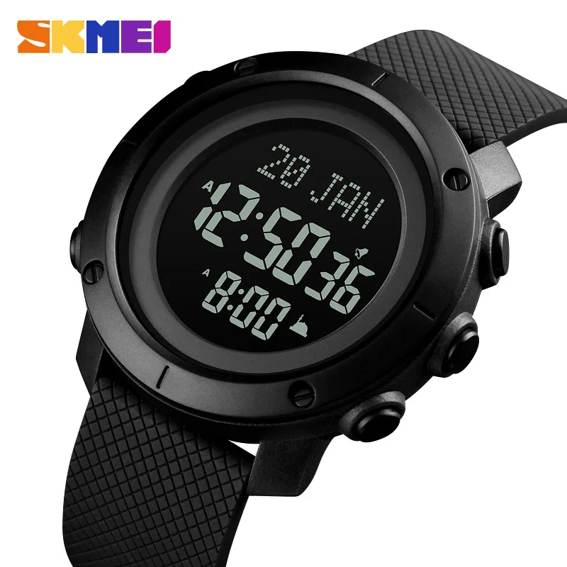 Skmei Middle East Hot Selling Muslim Worship Watch Men\'s Multi-Function Reminder Prayer Direction Compass Electronic Watch