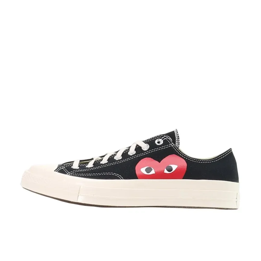 Converse Black 1970s Chuck Taylor All Star X CDG Men's and Women's Low Top Board Shoes Comfortable and Wearable Canvas Shoes