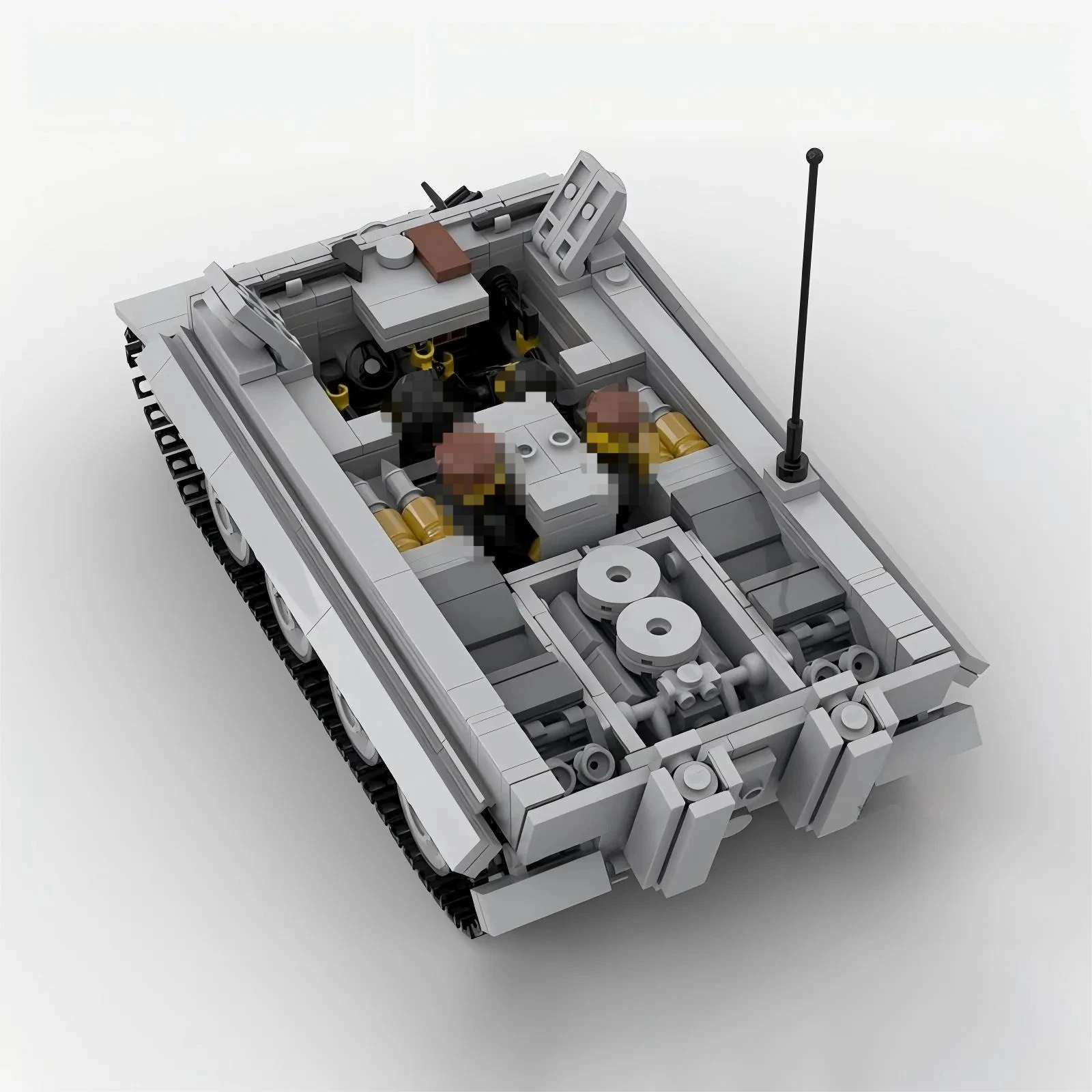 MOC Militärserie Tiger E Deutscher Panzer Artillerie Gepanzertes Fahrzeug Baustein-Modell DIY Kinderspielzeug Geburtstagsgeschenk – Detail 7