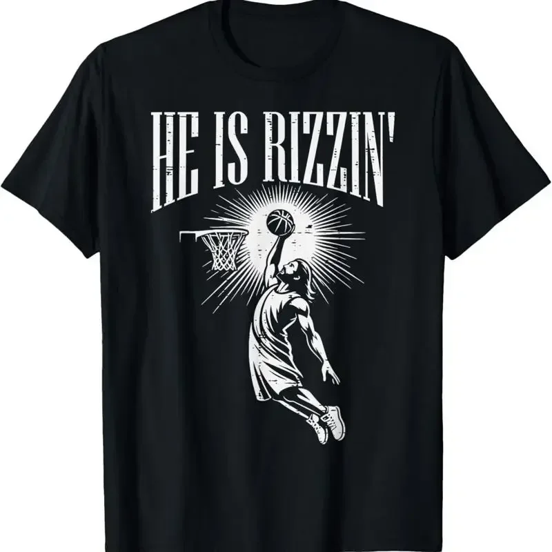 Easter He Is Rizzin Christian Religious Boys Kids Men Women Unisex T Shirt