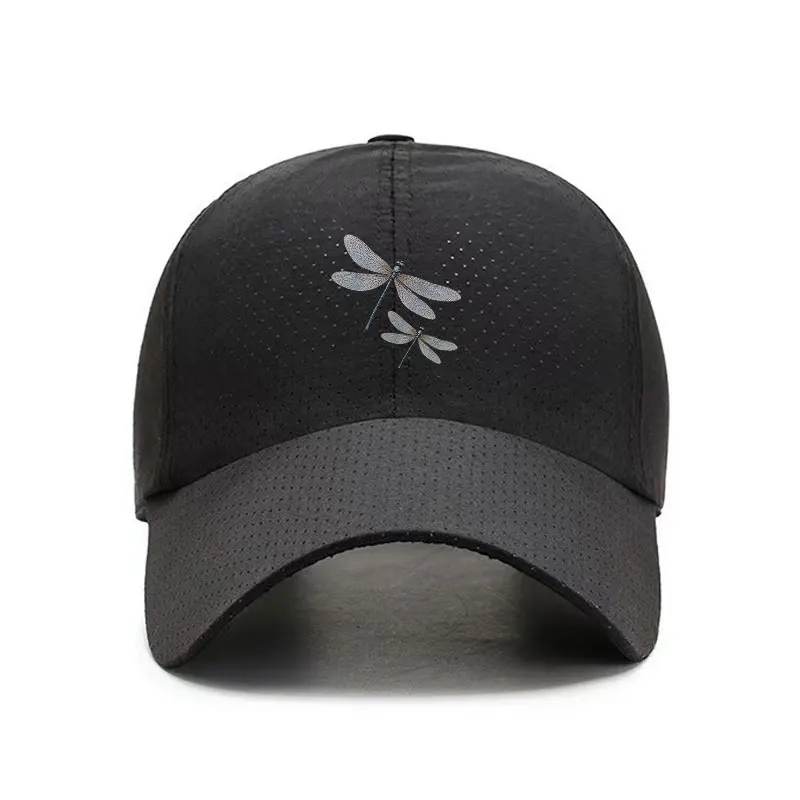 Dragonfly Quick Dry Baseball Cap Lightweight Breathable Bend Brim Adjustable Casual Hat
