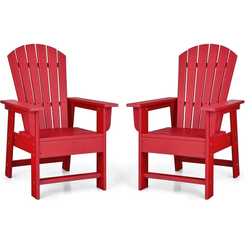 

Adirondack Chair, Kids HDPE Patio Lawn Chair with Ergonomic Backrest for Deck, Porch, Backyard, Poolside, Indoor, Weather Resis