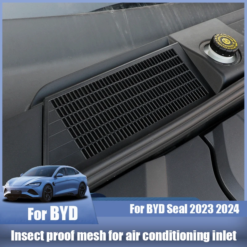 For BYD Seal 2023 2024 Automotive exterior modification Front engine room Insect proof mesh for air conditioning inlet