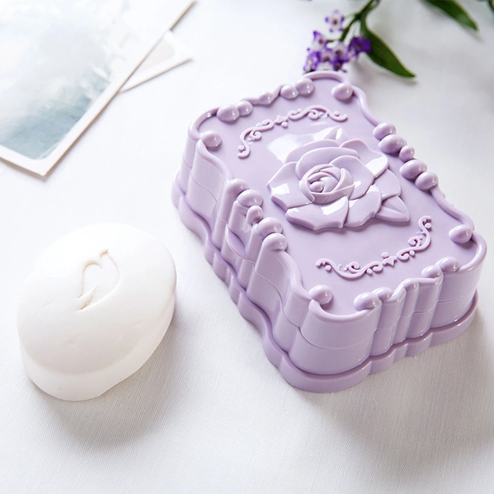 

Waterproof Soap Box Holder Dish Lid Rose Dispenser Rack Case Container Plastic Bath Travel Home Hotel Dry Quality