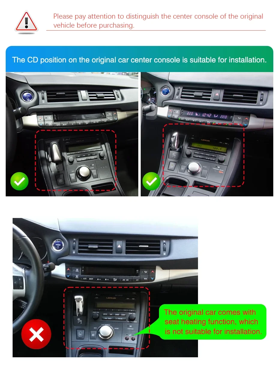 9.7'' IPS Screen Android 14 Touch Screen For Lexus CT200 CT200H 2011-2022 Car Radio GPS Navigation Stereo Video Player Head unit