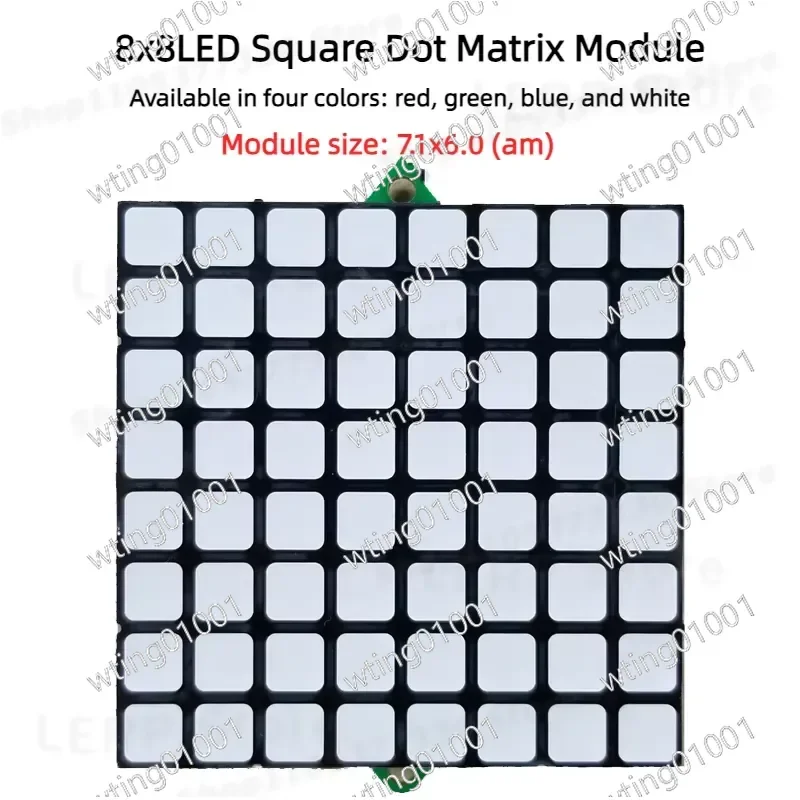 for MAX7219 8x8 Dot Matrix Display Panel Quad Color RGBW Illumination Square Pixel Array Requires Microcontroller Unit