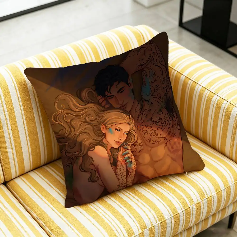 For Acotar A Court of Mist And Fury Throw Pillow Case 45cm 50cm 30cm 40cm Car Custom Square Pillowcase Pad Cushion Cover