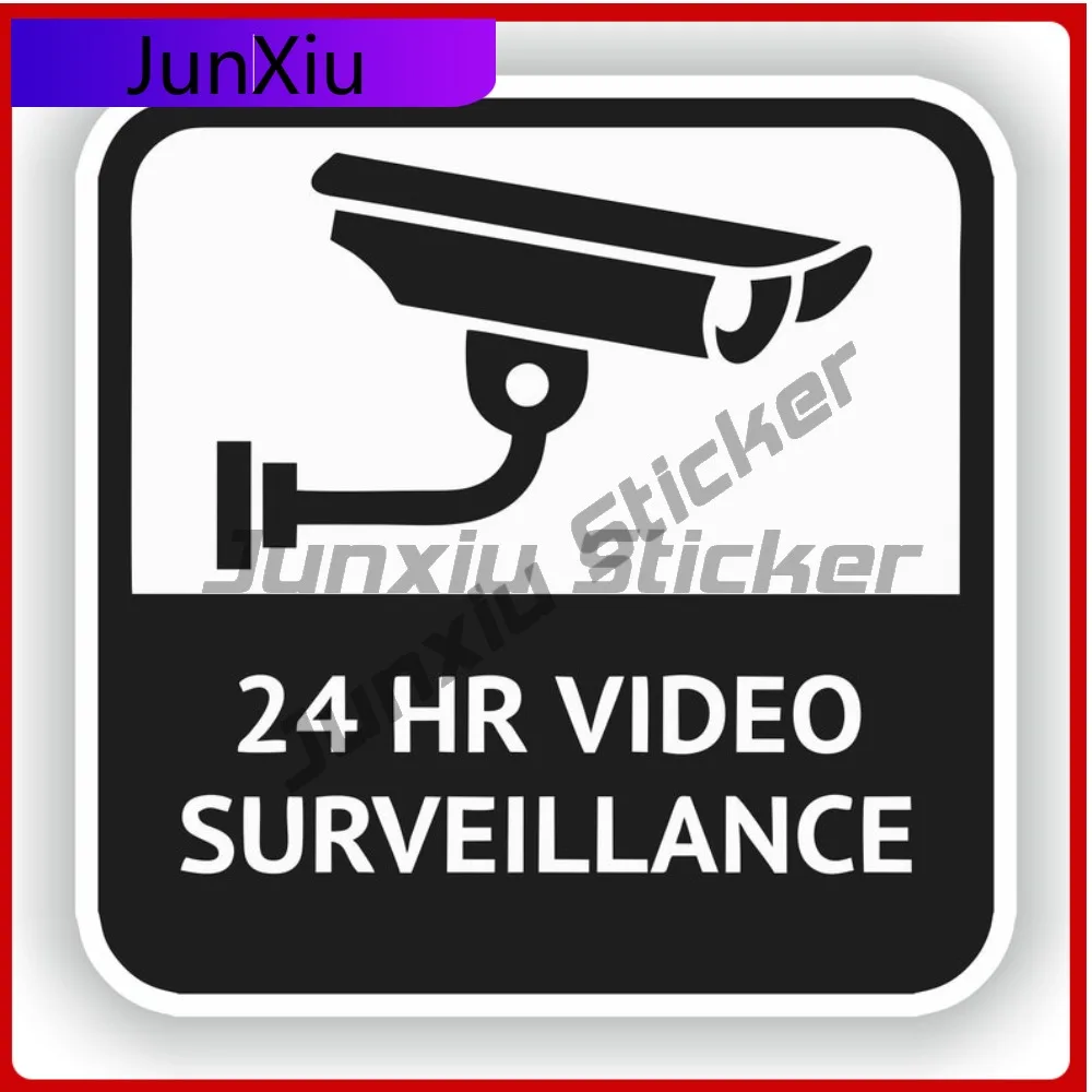 

24 Hr Video Surveillance Sticker Scratch-proof Vinyl Decals Decorative Suv Car Decals Electronics Camper Rv Cactus Stickers Moto