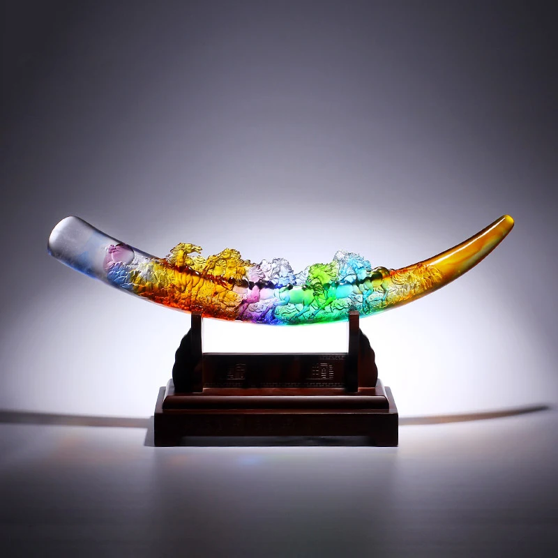 o*-Eight Horses Sculpture,Luxury Glass Artwork,High End Crafts Ornaments,Office Desktop Decoration,Horse Model Statue,