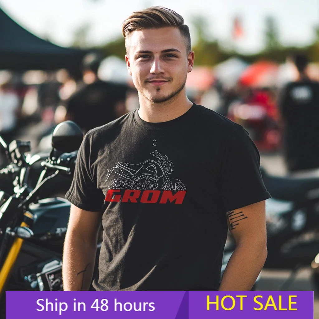 

Motorcycle T-shirts Ho.nd.as Grom 2014-2024 fans Biker Tee Graphic Summer Short Sleeves 100% Cotton Cool Tee