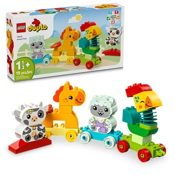 LEGO My First Duplo 동물 기차 장난감, 아기용 바퀴 달린 동물, 창의력으로 만드는 동물, 어린이 교육 게임 10412