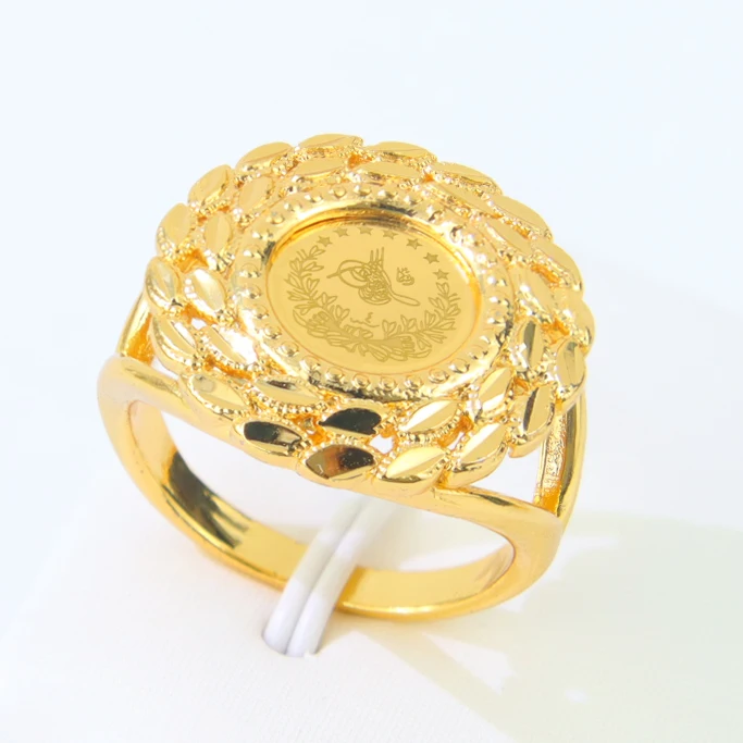 Türkische Goldmünzen Ring 21 Karat vergoldet Dubai Braut Hochzeit Paare Ringe Arabisch Islamische Frauen Ramadan Party Schmuck – Detail 27