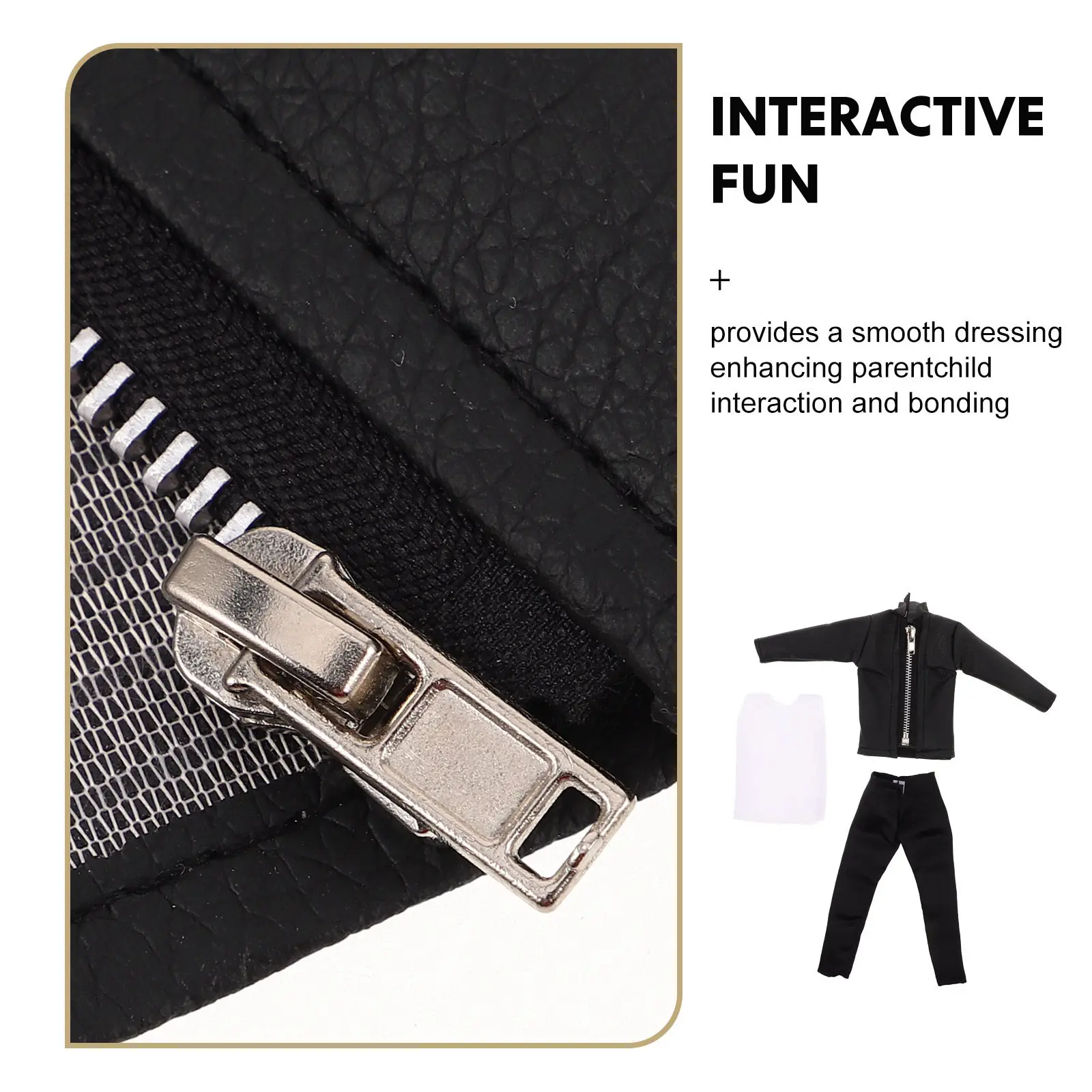 1Set PU-jasbroekoutfit Realistische jongenskledingset 30 cm bruidegompak voor rollenspelcollectie Jongenspakkleding