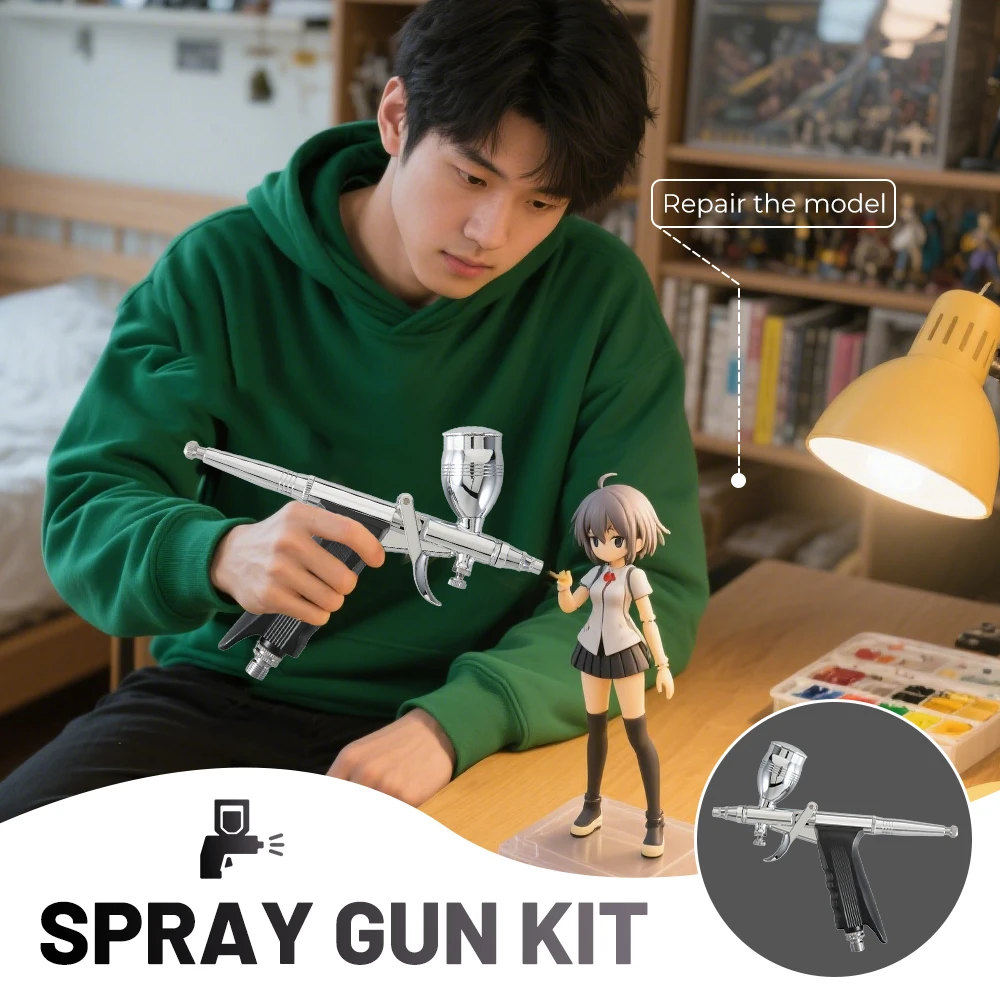 

Professional Airbrush Kit 0.3/0.5/0.8mm Nozzle Needle Accessories Suitable for Nail Art Tattoo Car Model Spray Painting