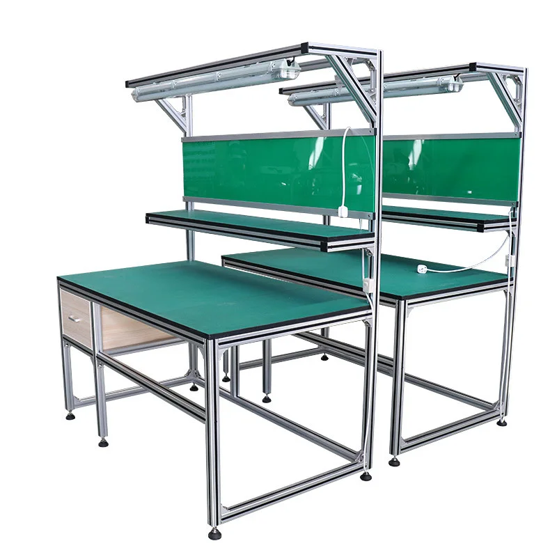 European standard 4040 Industrial assembly line Aluminium Workbench with lamp Production Line Workstation aluminum workbench